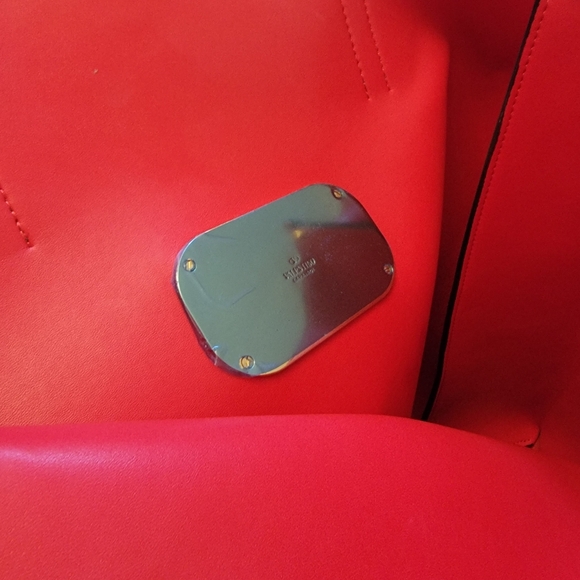 VALENTINO Burgundy Leather V-Ring Tote Bag - Picture 10 of 16